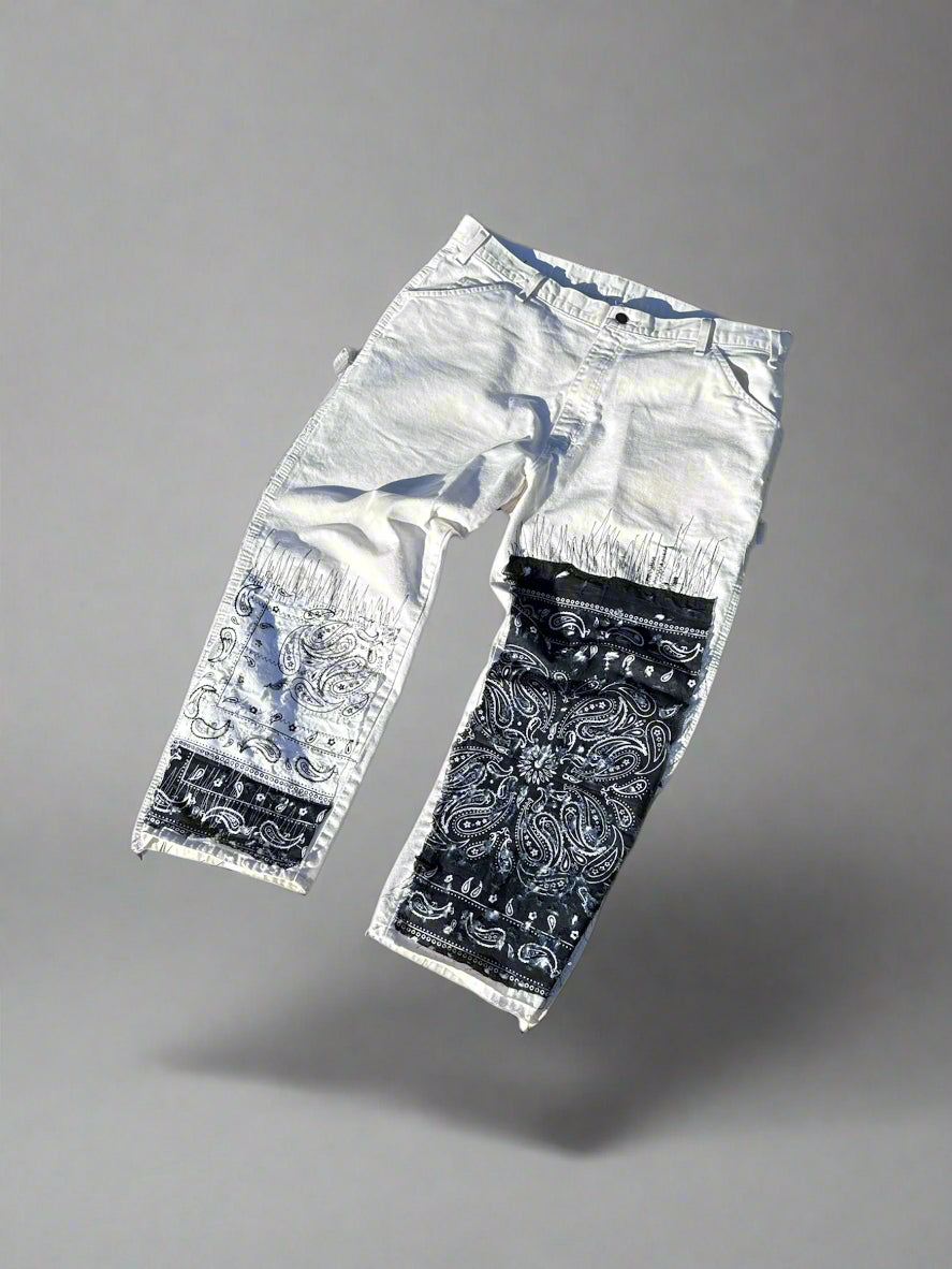 white bandana pants